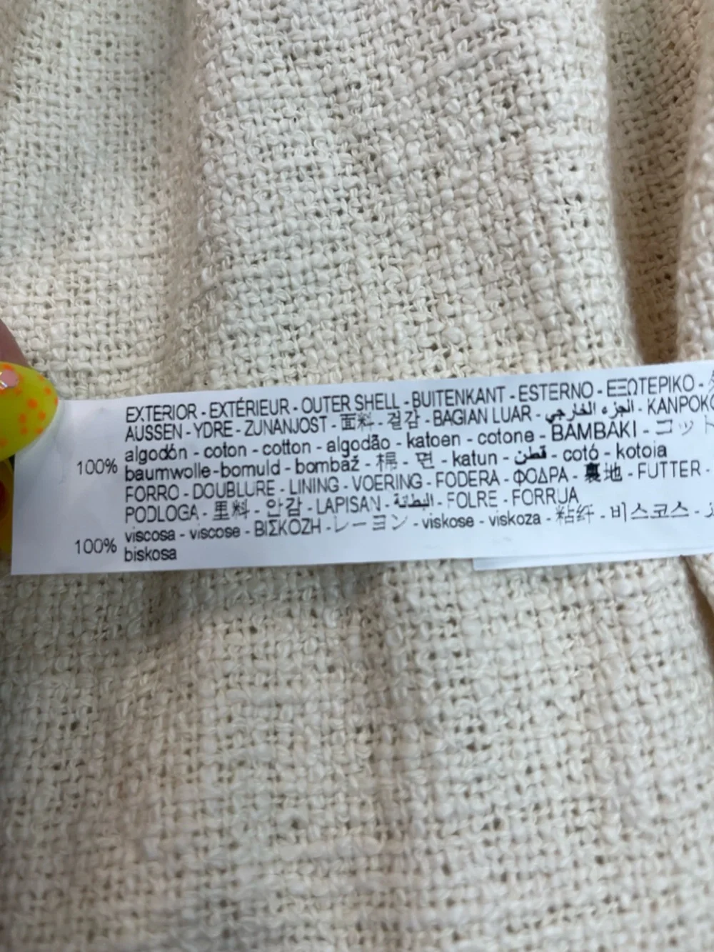 Zara Rustic Long Textured Coat Ecru Ivory - Picture 11 of 16